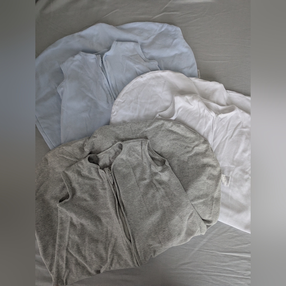 Baby Sleep Sacks - Blue, White, and Gray XL